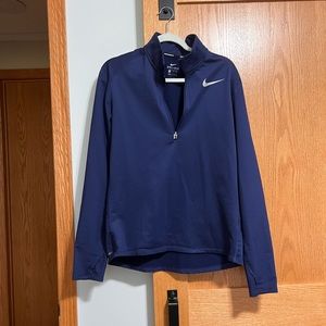 Nike navy blue dry fit half zip size medium